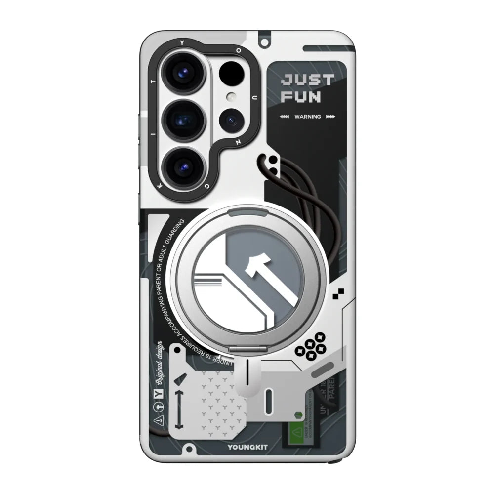 Cyberpunk 360° Spin Magnetic Stand Case Samsung S25 Ultra S26 Ultra MagSafe Kickstand