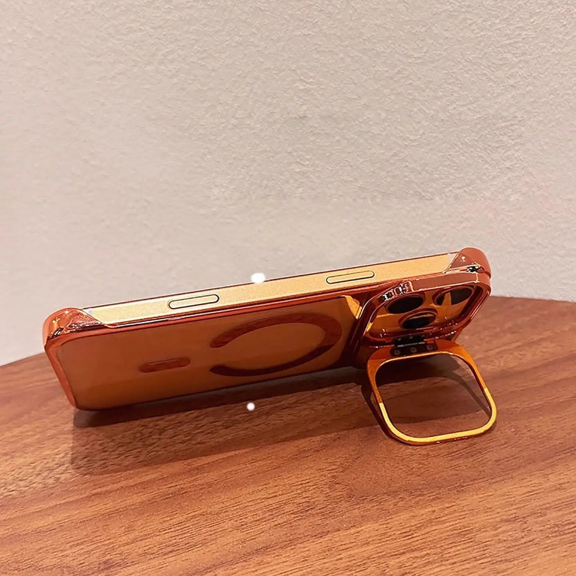 Amber Lens Bracket Case – MagSafe Compatible with Kickstand & Lens Protectors