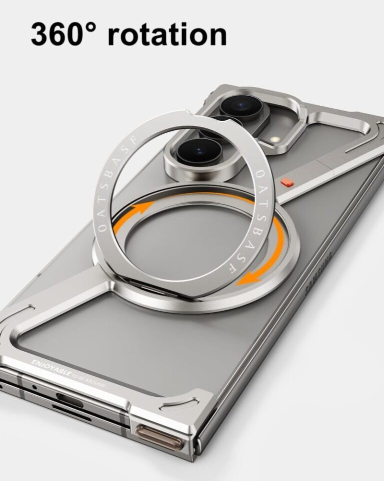 Oatsbasf Metal Z Shape Rimless 360° Kickstand Case Samsung Z Fold 5 Fold 6 Fold 7 Aluminium Magnetic