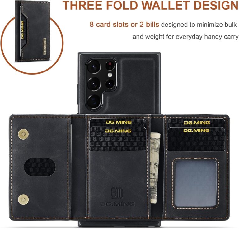 DG. MING Detachable Magnetic Wallet Leather Case Samsung A36 A56 S22 Ultra S23 Ultra S24 Ultra S25 Ultra Kickstand