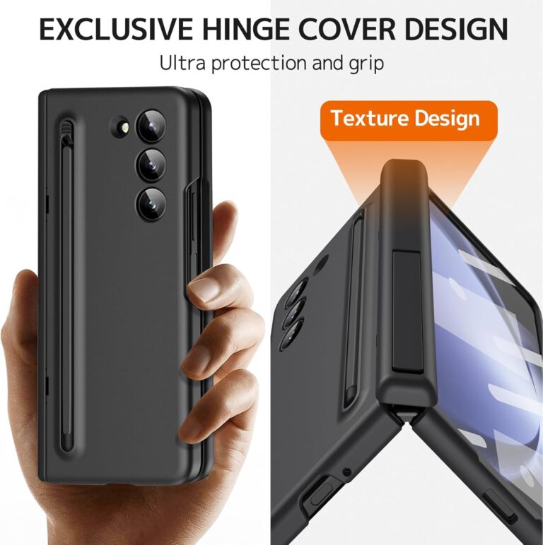 FlexArmor 5-in-1 Case with S Pen Holder Hinge Cover Kickstand Screen Protector Samsung Z Fold 3 Fold 4 Fold 5 Fold 6