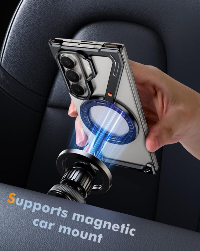 Oatsbasf Metal Z Shape Rimless 360° Kickstand Case Samsung Z Fold 5 Fold 6 Fold 7 Aluminium Magnetic