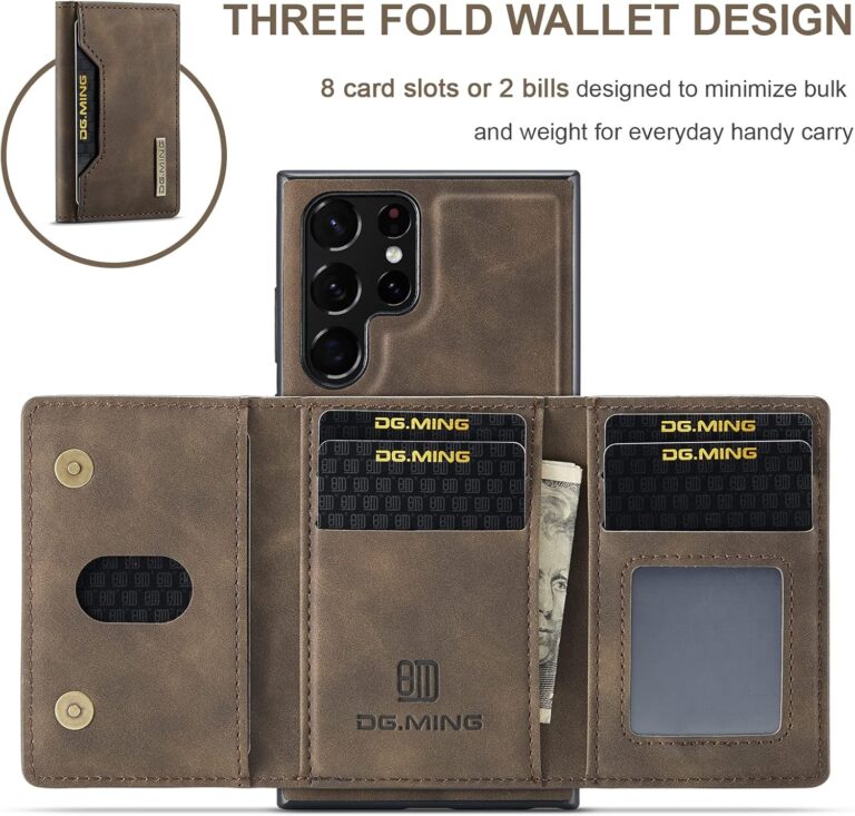 DG. MING Detachable Magnetic Wallet Leather Case Samsung A36 A56 S22 Ultra S23 Ultra S24 Ultra S25 Ultra Kickstand