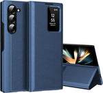 Smart View Wallet Case Samsung Z Fold 3 Fold 4 Fold 5 Fold 6 Fold 7 AOD Card Holder Flip Cover