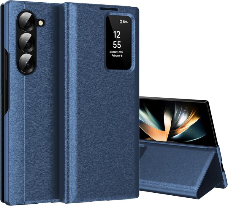 Smart View Wallet Case Samsung Z Fold 3 Fold 4 Fold 5 Fold 6 Fold 7 AOD Card Holder Flip Cover
