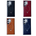 RIMBMAX Luxury Leather MagSafe Kickstand Case Samsung S21 Ultra S22 Ultra S23 Ultra S24 Ultra S25 Ultra