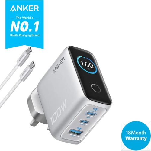 Anker Charger 100W 3 Ports Smart Display