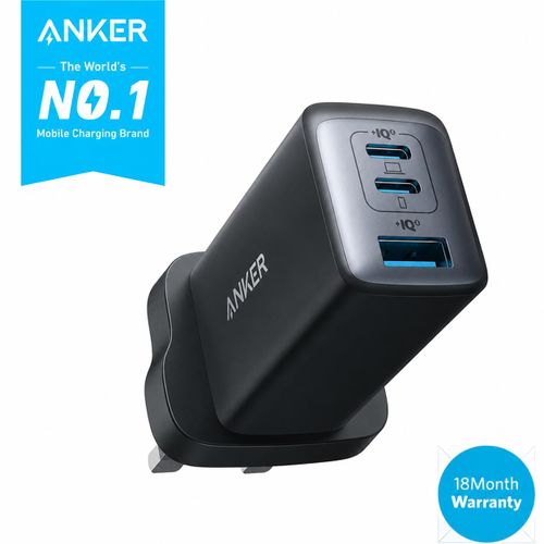 Anker High Speed 65W 3-in-1 Charger, 3 Ports GaN