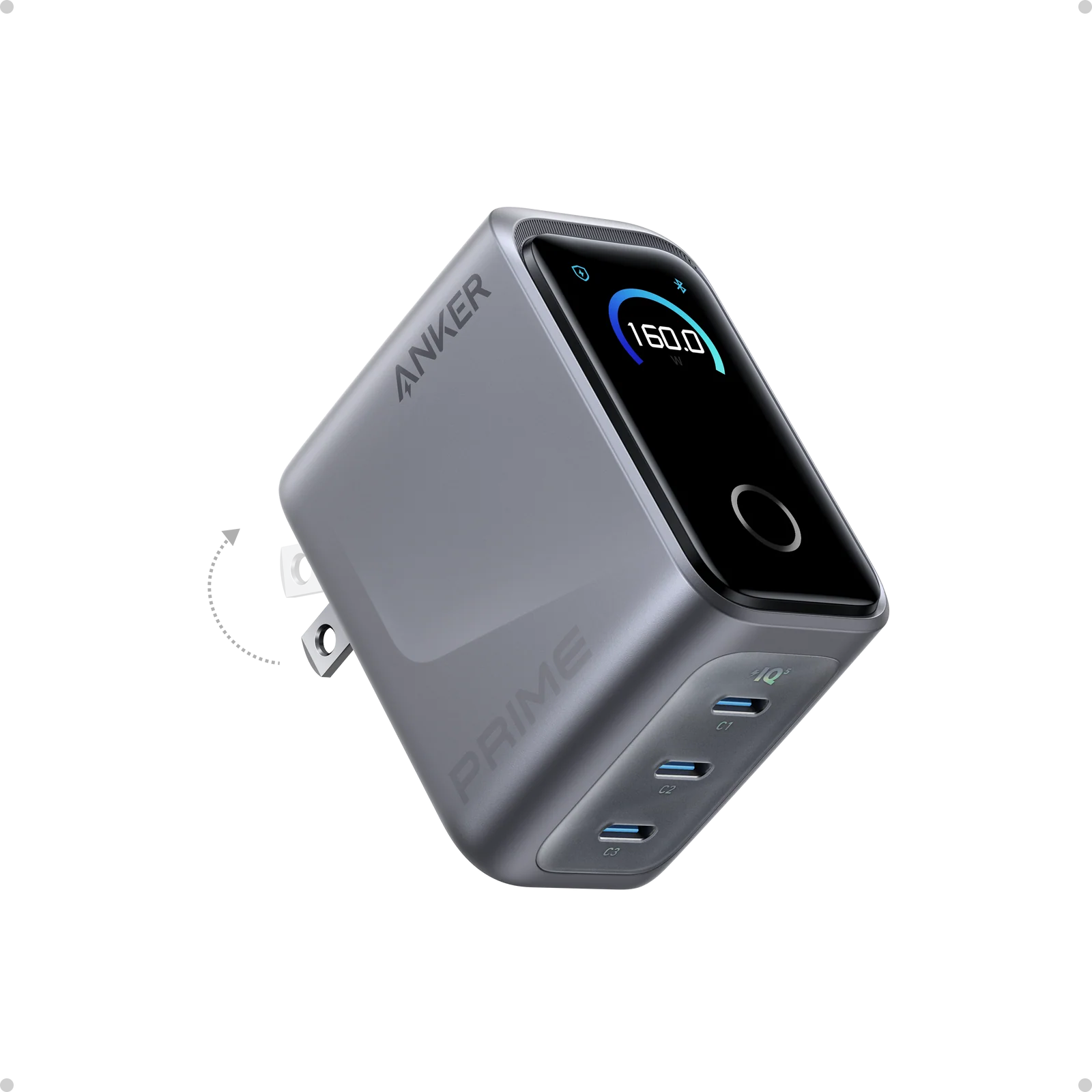 Anker Prime Charger 160W 3 Ports Smart Display