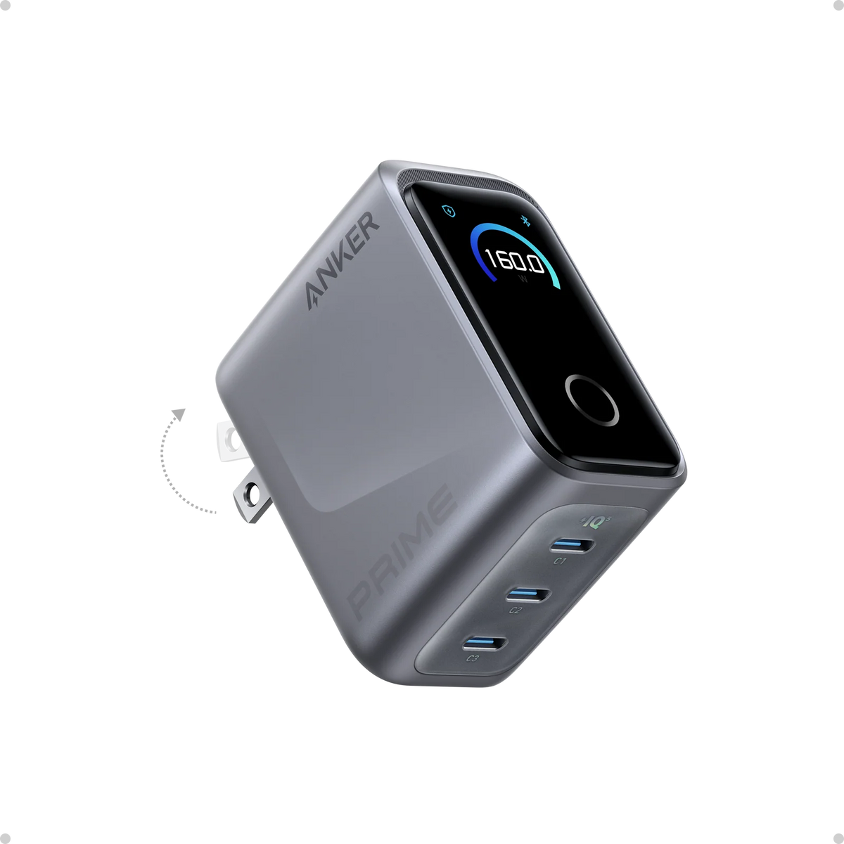 Anker Prime Charger 160W 3 Ports Smart Display