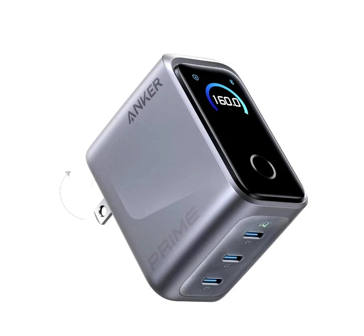Anker Prime Charger 160W, 3 Ports, Smart Display
