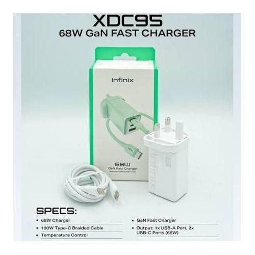 Infinix XDC95 68W GaN Fast Charger with 100W C-C Cable