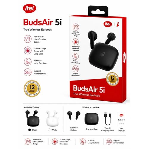 Itel BudsAir 5 13.2mm Earbuds