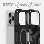 Night Black Camouflage Case – MagSafe Compatible with Military Camo Design & Ultra-Slim Fit