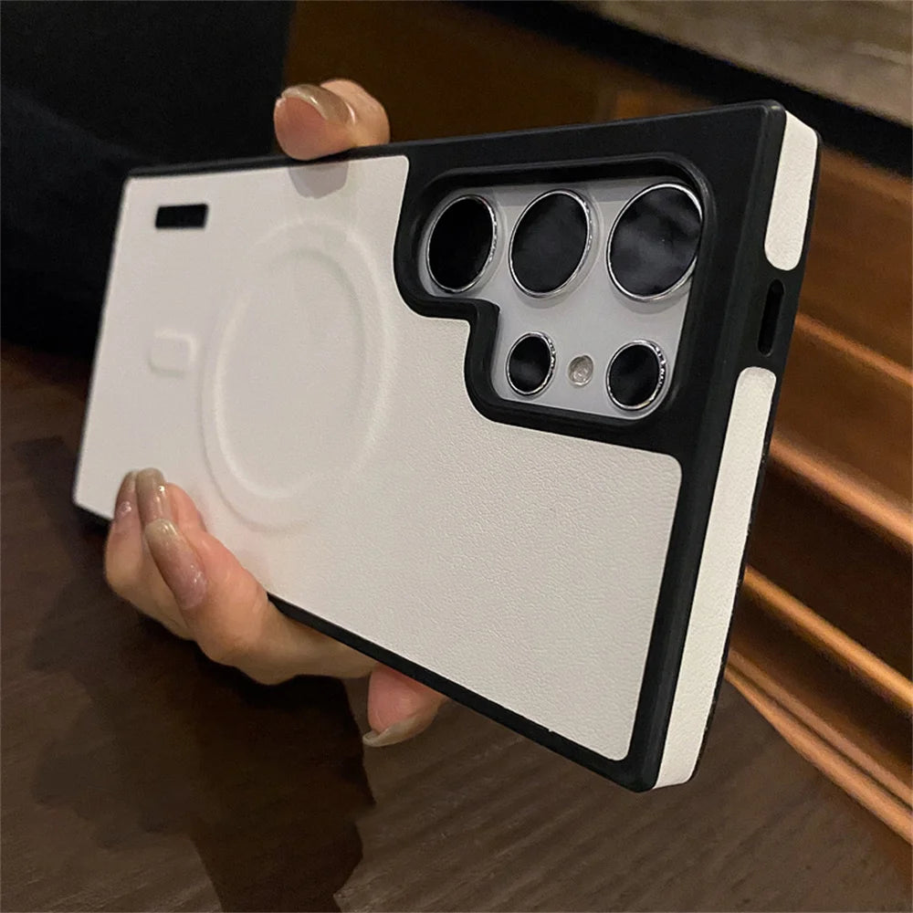 Samsung S Series Luxury Matte Leather Magnetic Aircase