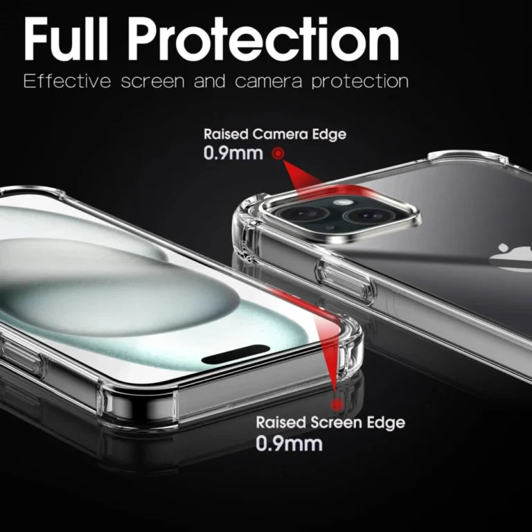 Clarity AirCushion Slim Drop Protection Case iPhone 13 14 15 16 17 Anti-Yellow Shockproof