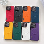 Keystone Magnetic Vegan Leather Case iPhone 11 12 13 14 15 16 17 Pro Max MagSafe Anti-Fingerprint