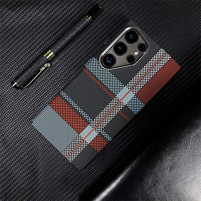 Kevlar Carbon Fiber Case Samsung S22 Ultra S23 Ultra S24 Ultra S25 Ultra Slim Hybrid Shockproof