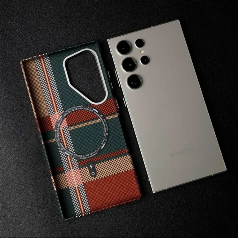 Kevlar Carbon Fiber Case Samsung S22 Ultra S23 Ultra S24 Ultra S25 Ultra Slim Hybrid Shockproof