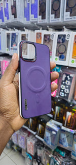 Keystone Magnetic Vegan Leather Case iPhone 11 12 13 14 15 16 17 Pro Max MagSafe Anti-Fingerprint