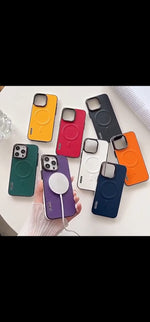 Keystone Magnetic Vegan Leather Case iPhone 11 12 13 14 15 16 17 Pro Max MagSafe Anti-Fingerprint