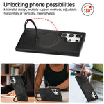 RIMBMAX Luxury Leather MagSafe Kickstand Case Samsung S21 Ultra S22 Ultra S23 Ultra S24 Ultra S25 Ultra