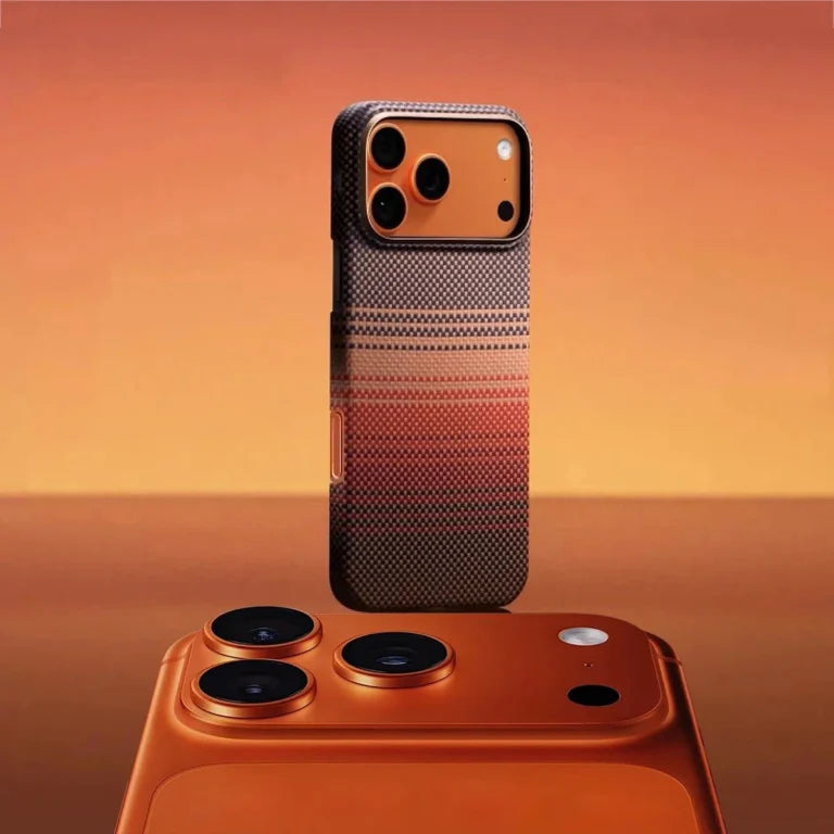 Desert Carbon Saffron Weave Case iPhone 14 Pro Max 15 Pro Max 16 Pro Max 17 Pro Max Carbon Fiber Hybrid