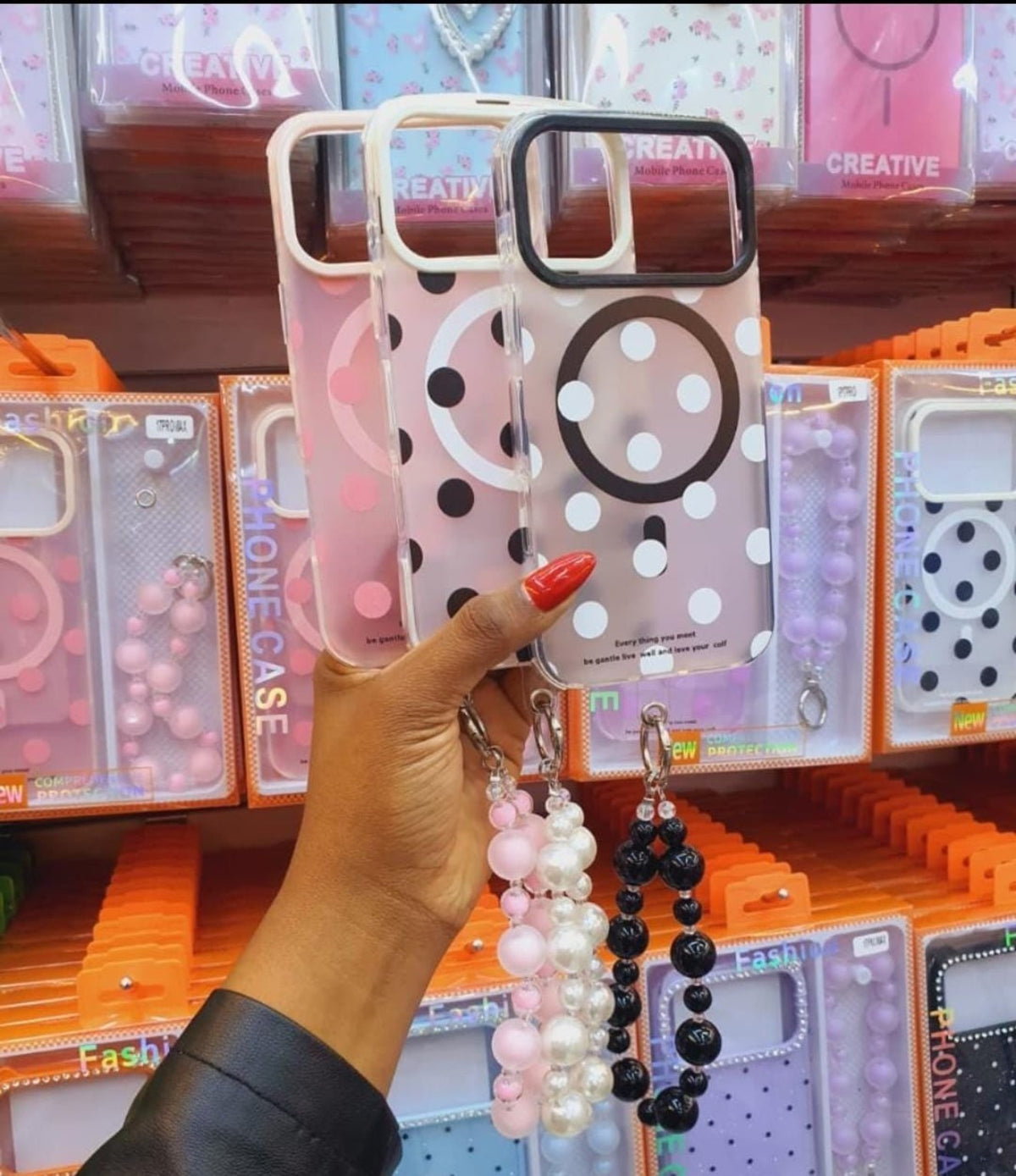 Fashion rhinestone beaded phone cases for iPhone models