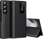 Smart View Wallet Case Samsung Z Fold 3 Fold 4 Fold 5 Fold 6 Fold 7 AOD Card Holder Flip Cover