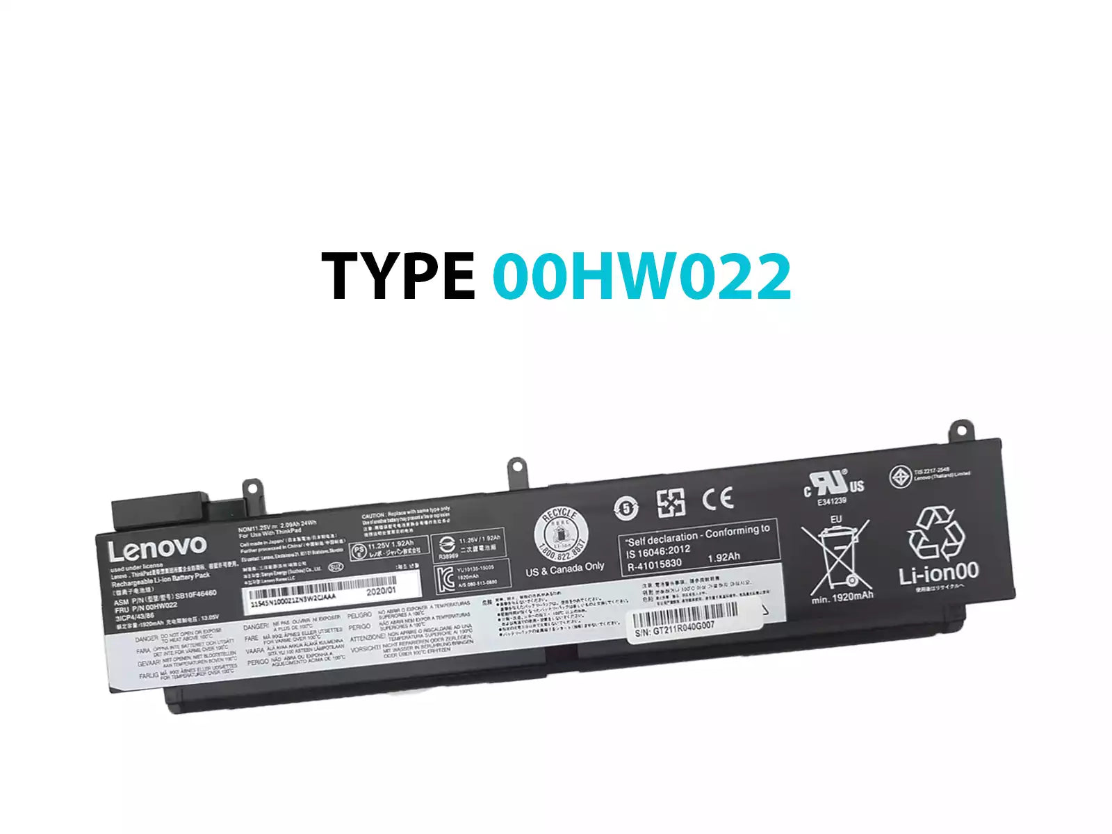 Lenovo T460s Long Laptop Battery