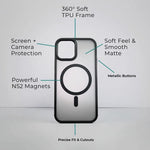 Matte MagSafe Frosted Polycarbonate Slim Case iPhone 13 14 15 16 17 360° Drop Protection