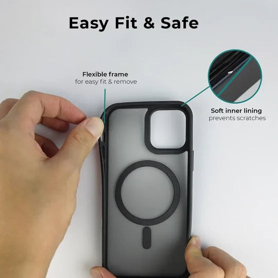 Matte MagSafe Frosted Polycarbonate Slim Case iPhone 13 14 15 16 17 360° Drop Protection