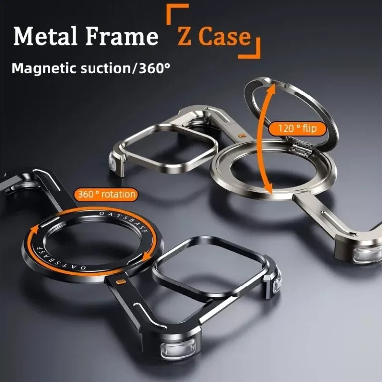 Oatsbasf Metal Z Shape Rimless Stand Case for iPhone 17 Pro Max