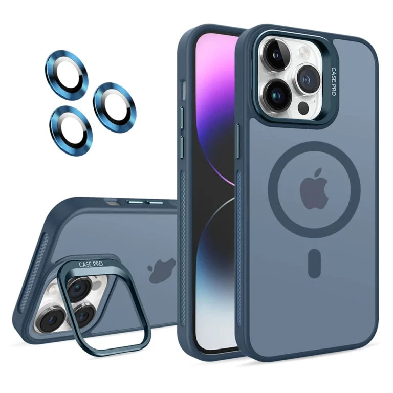 CasePro Matte MagSafe Kickstand Case iPhone 13 14 15 16 17 + FREE Camera Lens Protector