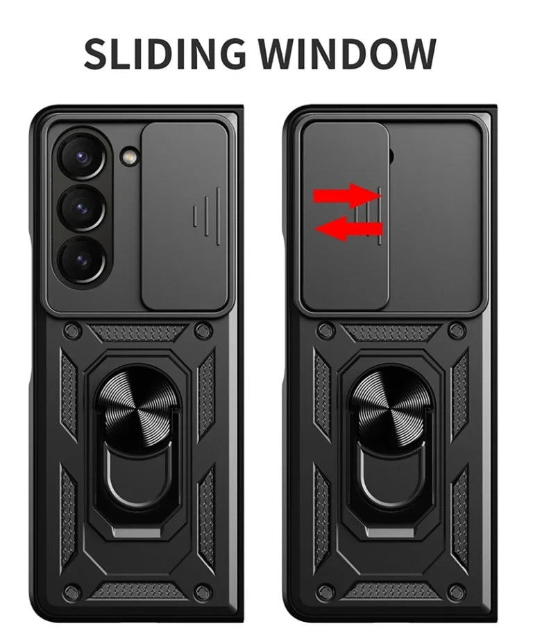 Shockproof Magnetic Ring Stand Armor Case Samsung Z Fold 3 Fold 4 Fold 5 Fold 6 Fold 7 MagSafe Military Grade