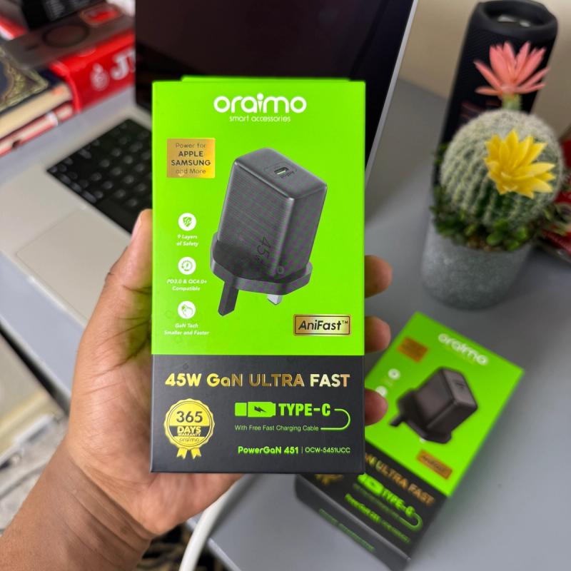 Oraimo PowerGaN 451 45W GaN charger with C to C cable