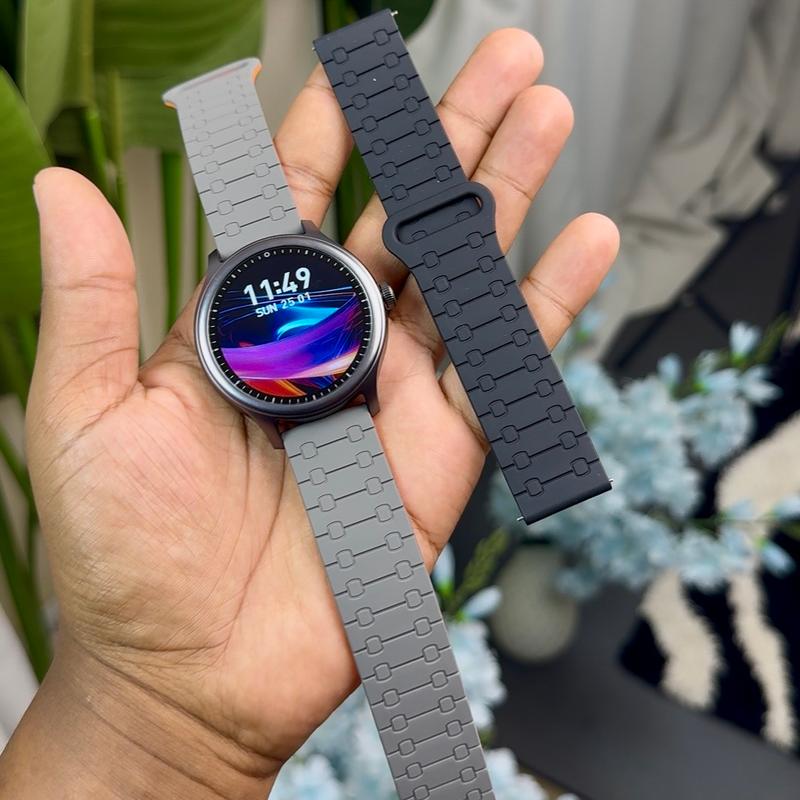 Magnetic rubber 22mm smartwatch strap