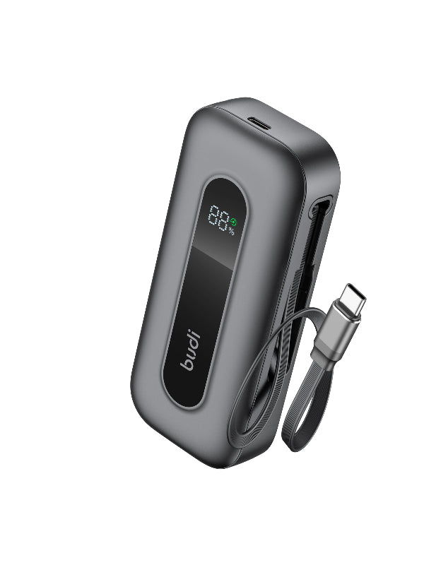 Budi PowerFlex 10,000mAh 22.5W Power Bank with Retractable USB-C Cable