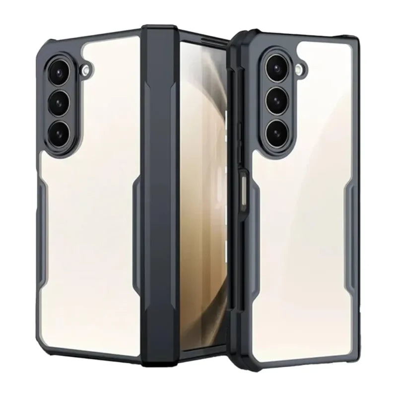 Xunnd Premium Clear Case Samsung Z Fold 3 Fold 4 Fold 5 Fold 6 Fold 7 AirGuard Screen Protector Anti-Yellow