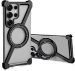 Oatsbasf Metal Z Shape Rimless 360° Kickstand Case Samsung S24 Ultra S25 Ultra Aluminium Magnetic